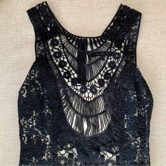 Nanette Lepore Sleeveless Mini Black Lace Dress - Picture 2 of 3